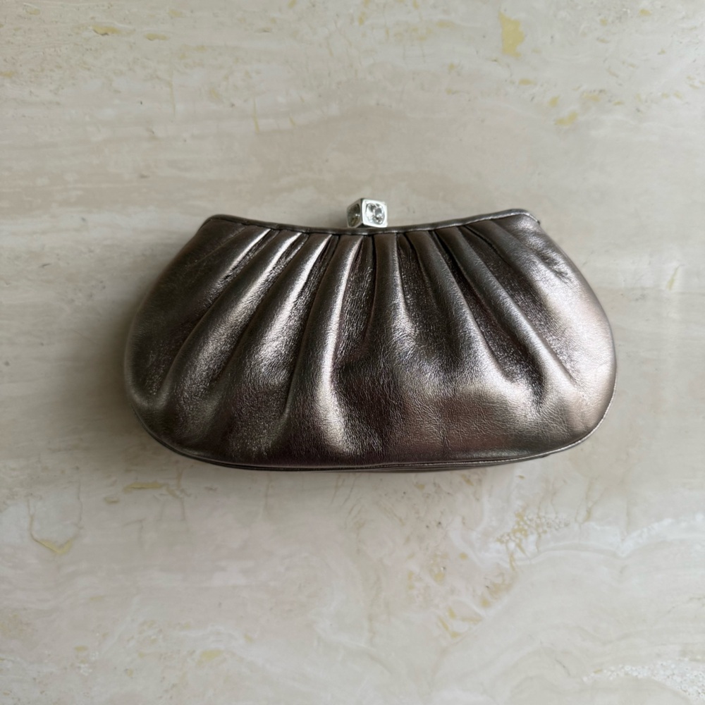 Judith Leiber Metallic Silver Clutch